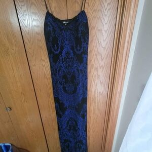 Zara Blue and Black Slip Maxi Dress for Cocktail